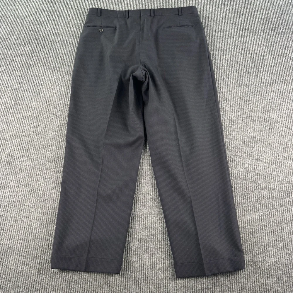 Vintage Chaps Ralph Lauren Suit 42L Navy Wool Striped Union Jacket Pants 38x30